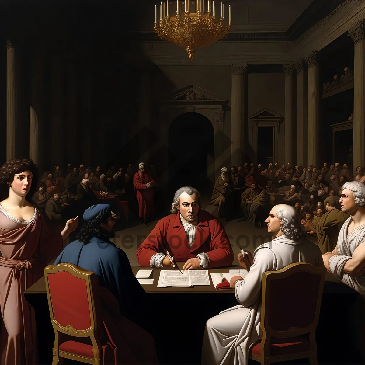 Picture of Group of students attending a meeting in classroom