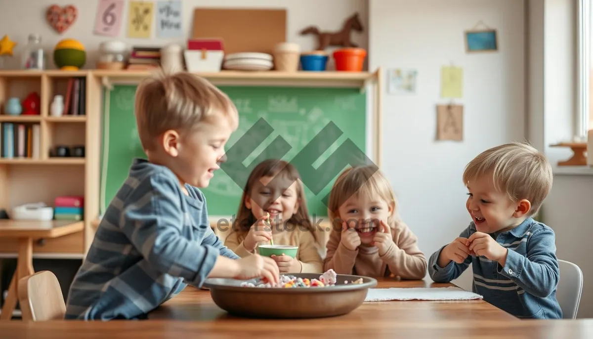 Picture of Happy Family Portrait with Smiling Kids and Parents