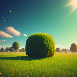 Golden Harvest: Bales of Hay in Farm Field