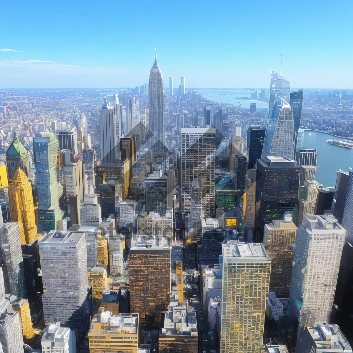 Picture of Cityscape at Dusk: Modern Skyline by the River