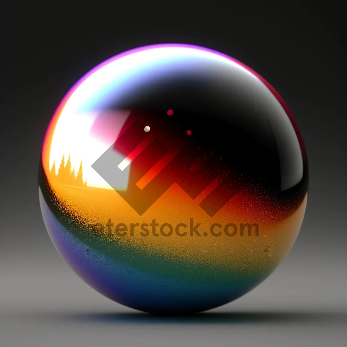 Picture of Shiny Globe Icon with Glass Reflection