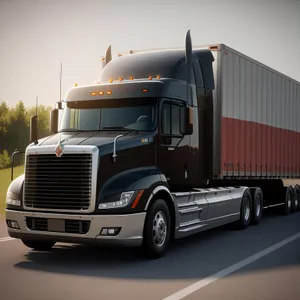 Industrial Logistic Container Truck on Highway