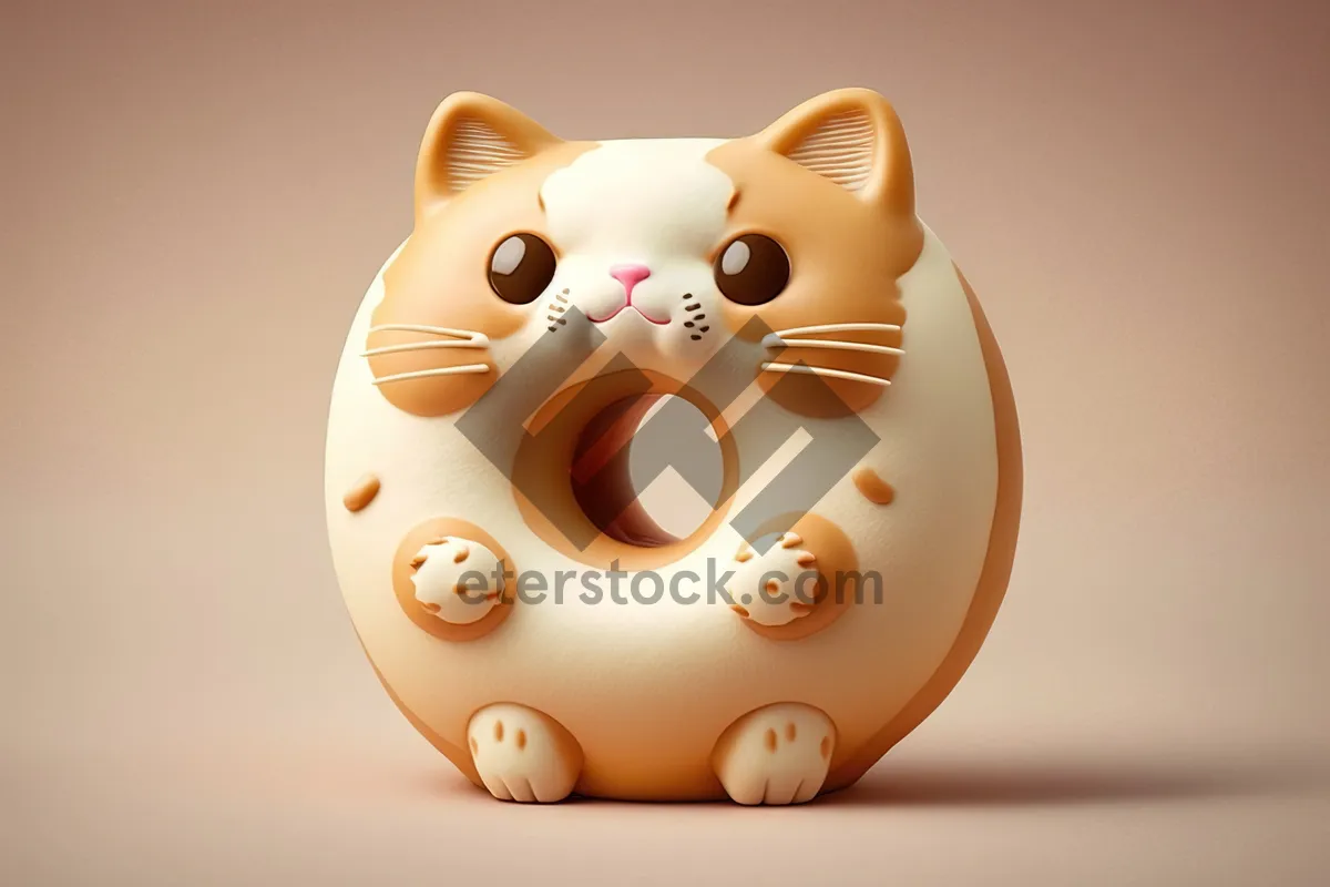 Picture of Cute pink piggy bank toy with savings