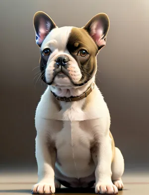 Bulldog Puppy with Wrinkled and Adorable Expression