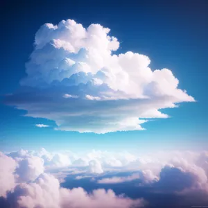 Vibrant Sky with Fluffy Cumulus Clouds