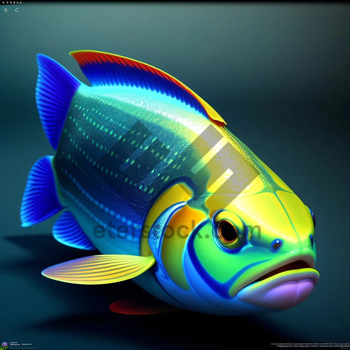 Picture of Seawater Fish Design: Colorful Graphic Goldfish Wallpaper