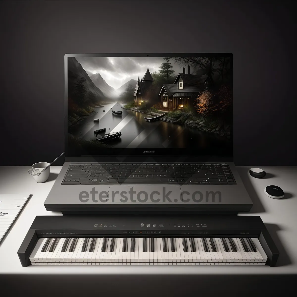 Picture of Digital Keyboard: Harmonizing Work and Music