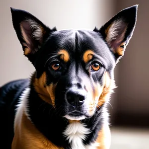 Adorable Shepherd Dog in Studio Portrait