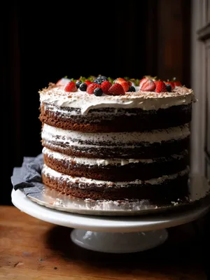 Delicious Chocolate Cake on a Dessert Plate