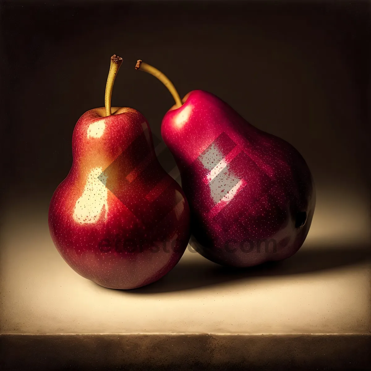 Picture of Ripe and Juicy Organic Pear with Fresh Cherry