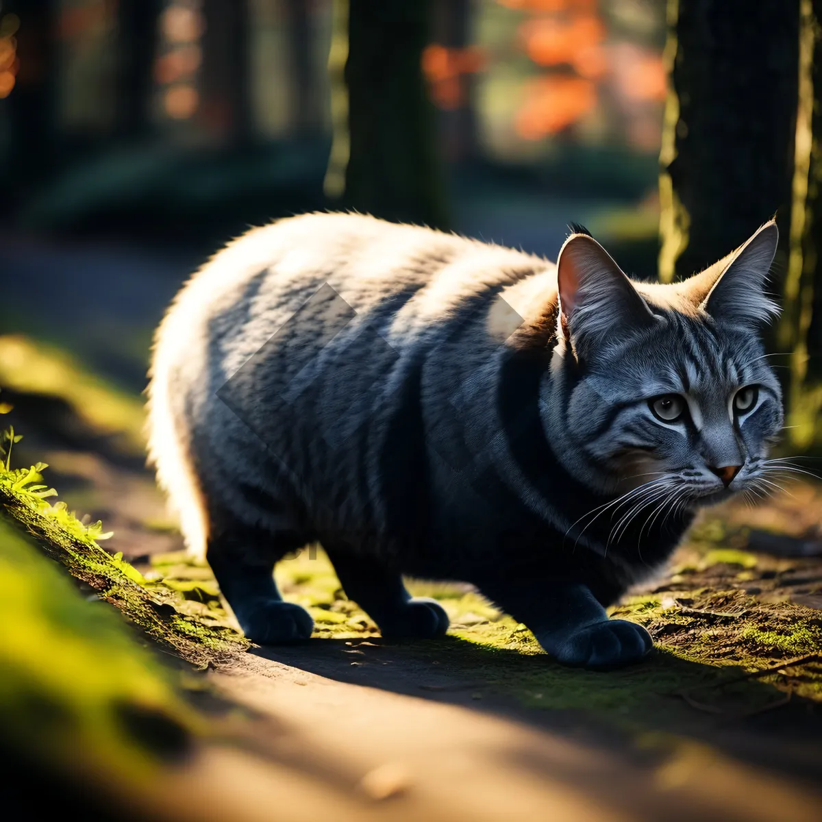 Picture of Curious Gray Tabby Kitten with Striped Fur