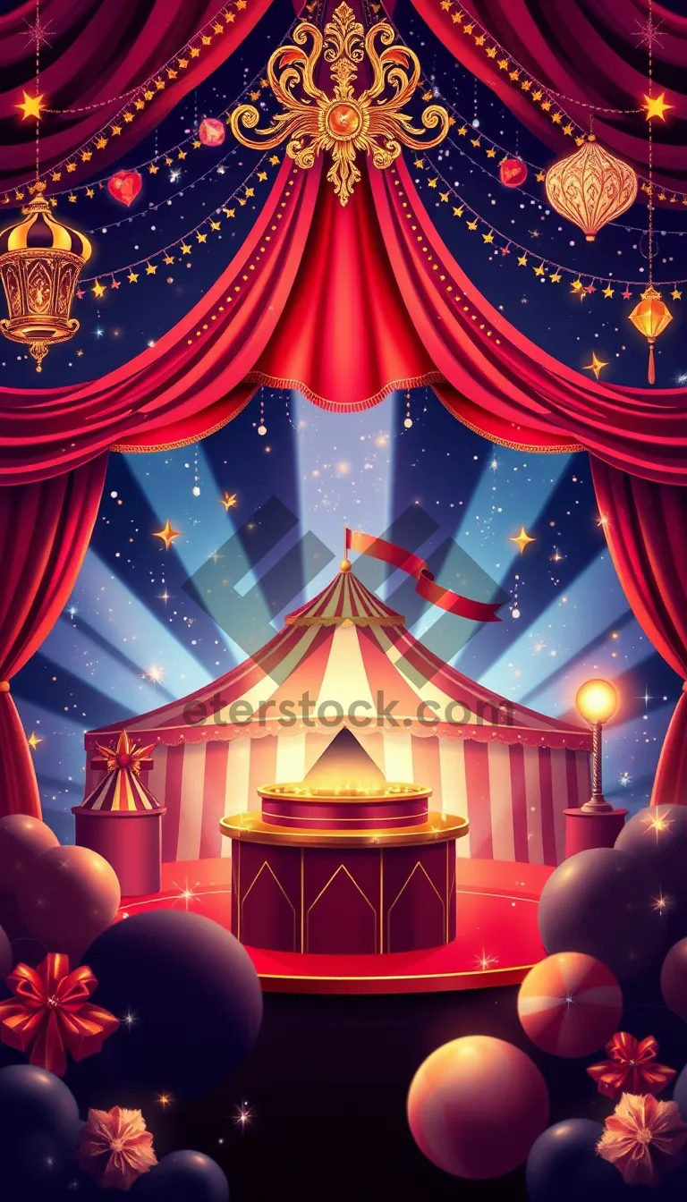 Picture of Winter Holiday Starry Theatre Curtain Decoration.