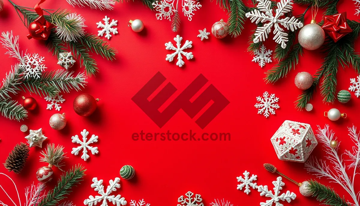 Picture of Winter Snowflake Holiday Greeting Card Decoration.
