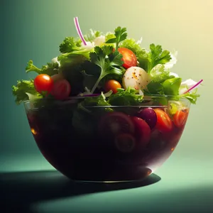 Fresh Gourmet Salad with Organic Vegetables and Berries