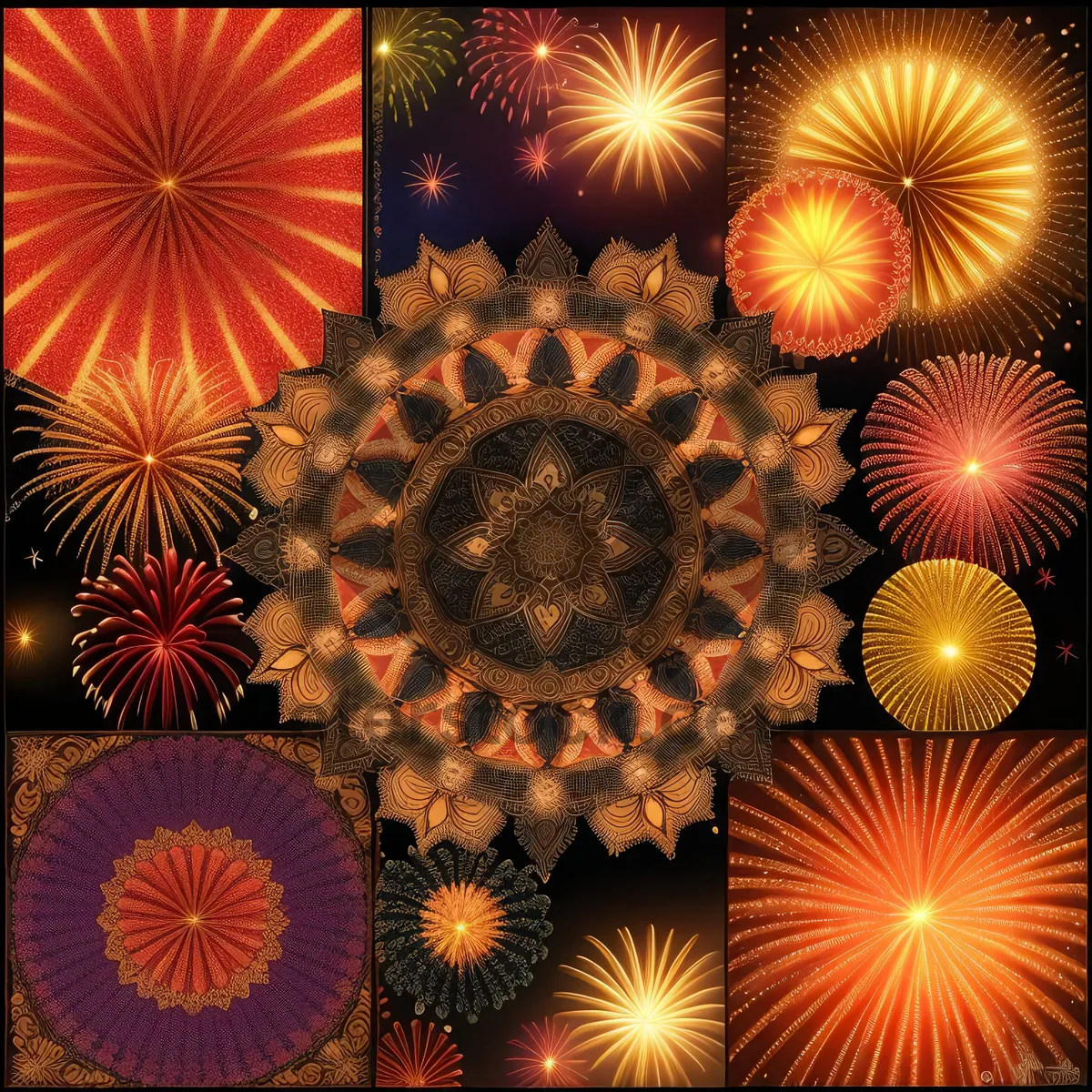 Picture of Hippie Reformer: Vibrant Firework Design with Graphic Art