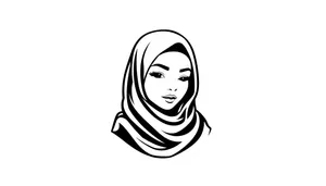 Cartoon housewife with new haircut - Clip art