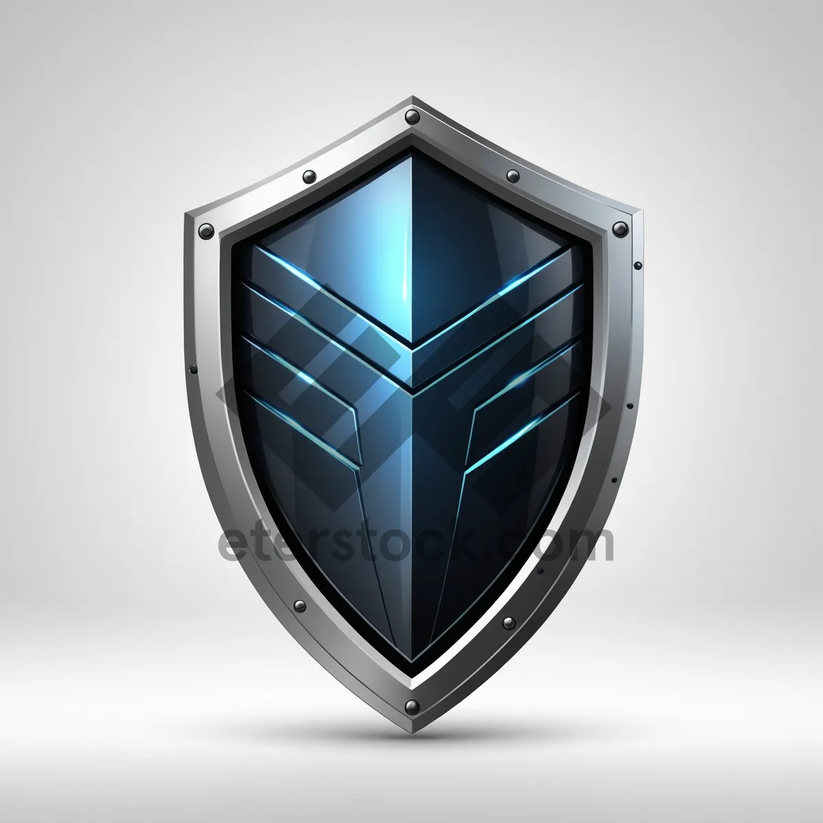 Picture of Shiny 3D heraldry shield graphic icon symbol.