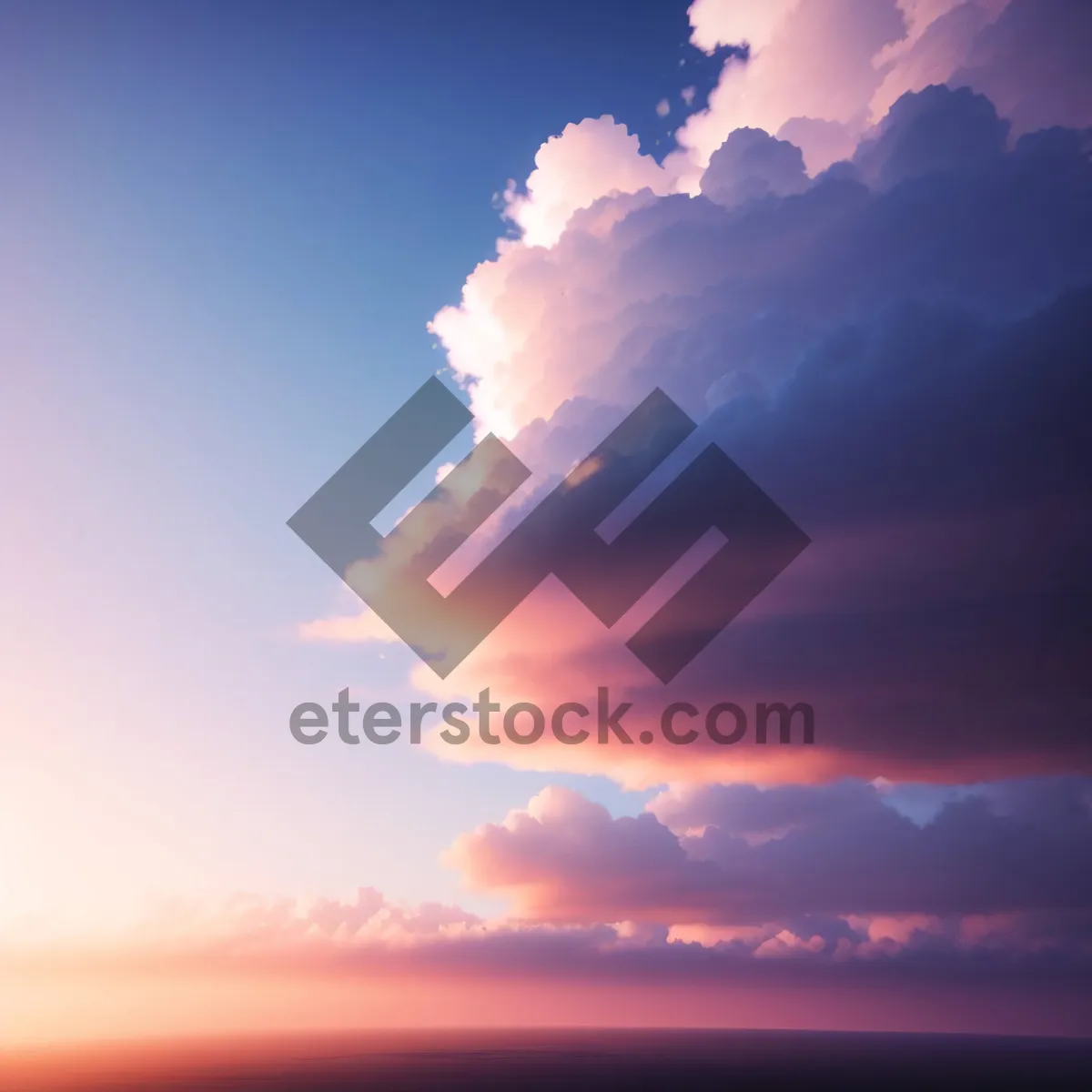 Picture of Vibrant Summer Sky with Fluffy Clouds