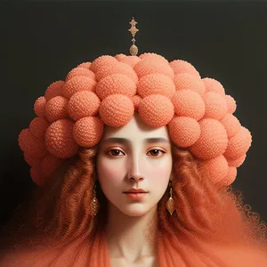 Stylish fruit-inspired portrait of an alluring lady with litchi accessories