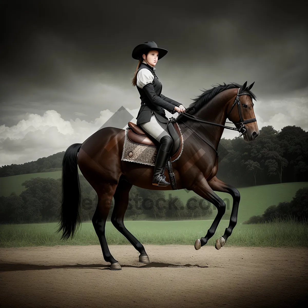 Picture of Graceful Stallion in Equestrian Sport