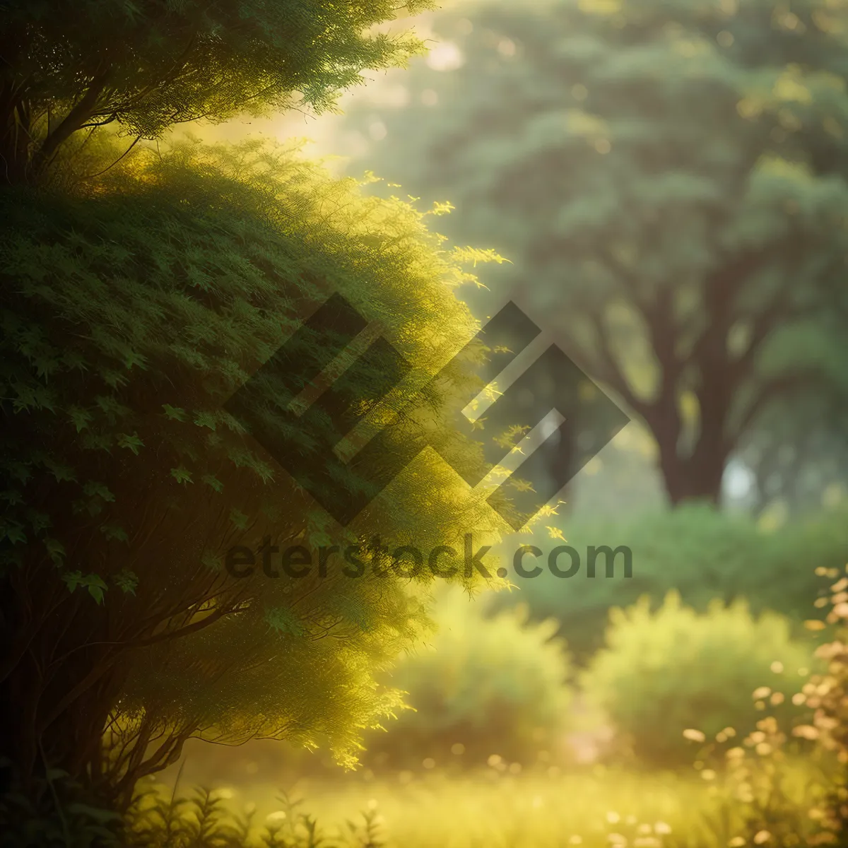 Picture of Autumn Sunlit Acacia in Rural Landscape