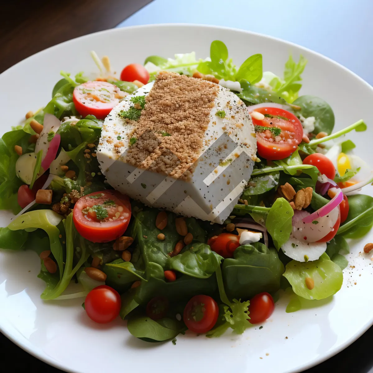 Picture of Delicious gourmet salad with grilled vegetables and cheese