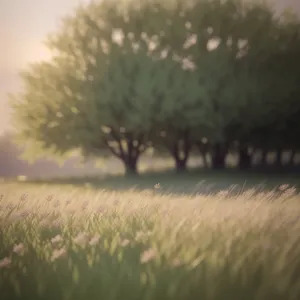Serene Winter Landscape with Tree and Dandelion