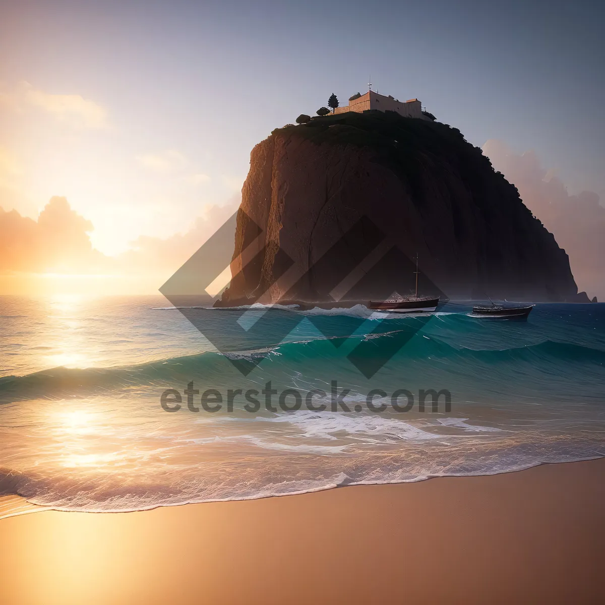 Picture of Turquoise Dream: Summer Bliss by the Shore