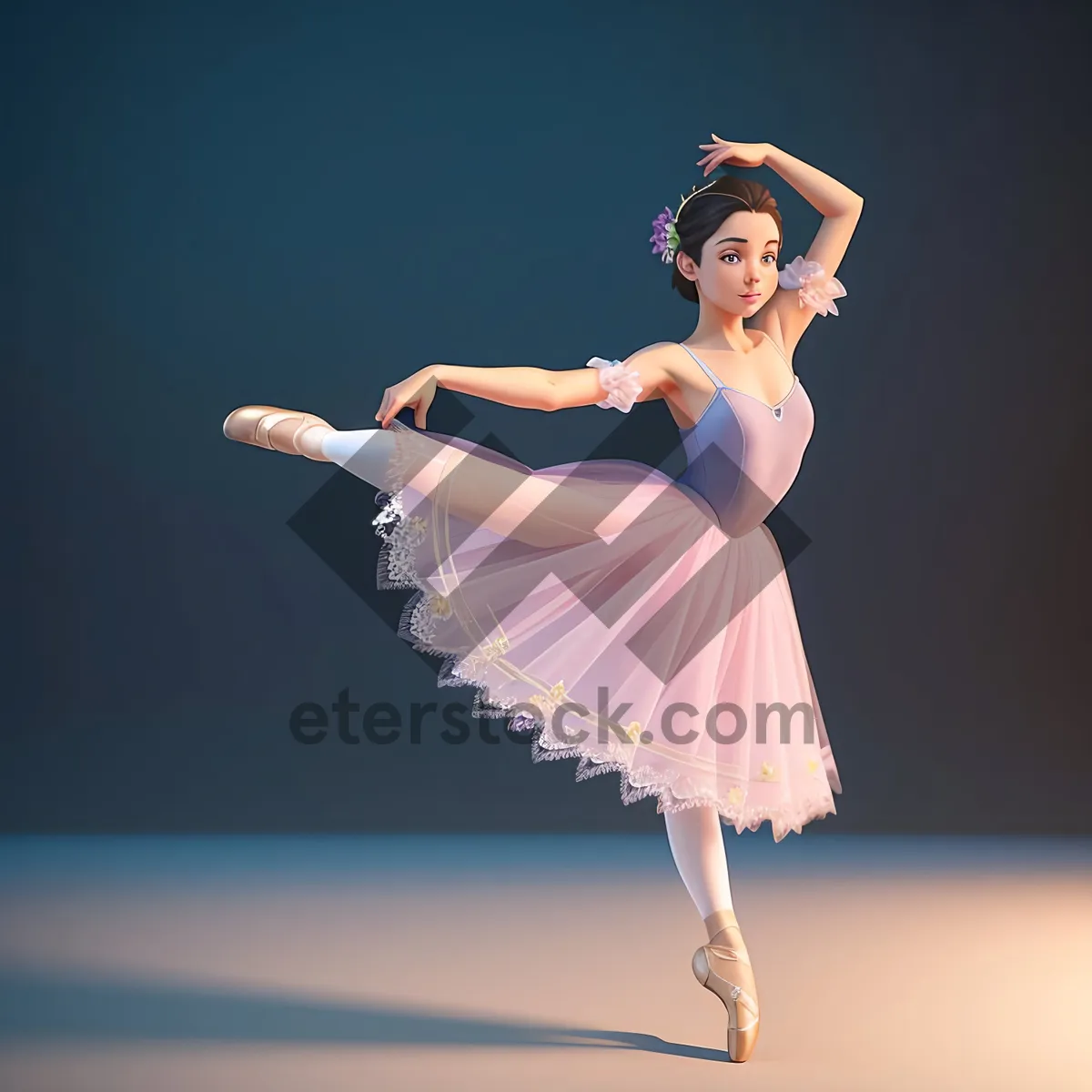 Picture of Graceful ballet dancer posing in vibrant attire.