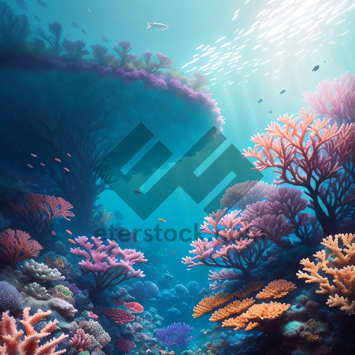 Picture of Colorful Coral Reef Underwater Exploration