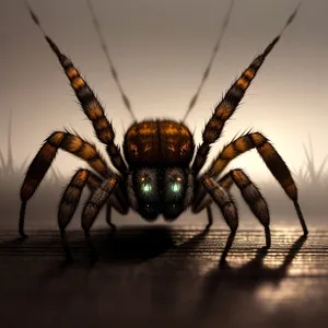 Creepy Crawly Garden Spider: Black and Gold Arachnid