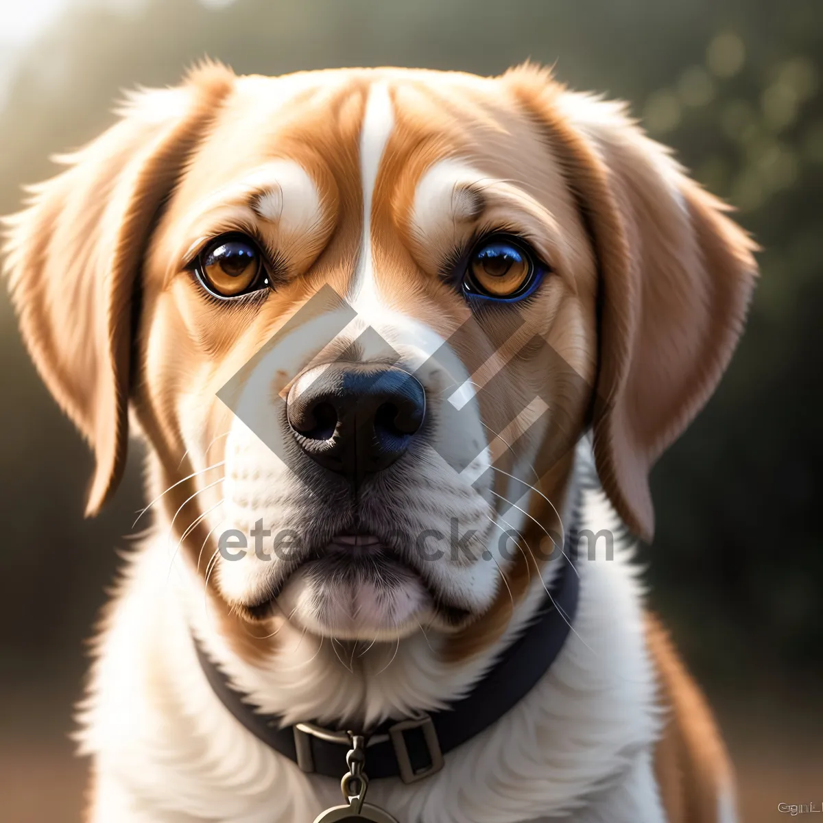 Picture of Adorable Golden Retriever Puppy in Studio Portrait