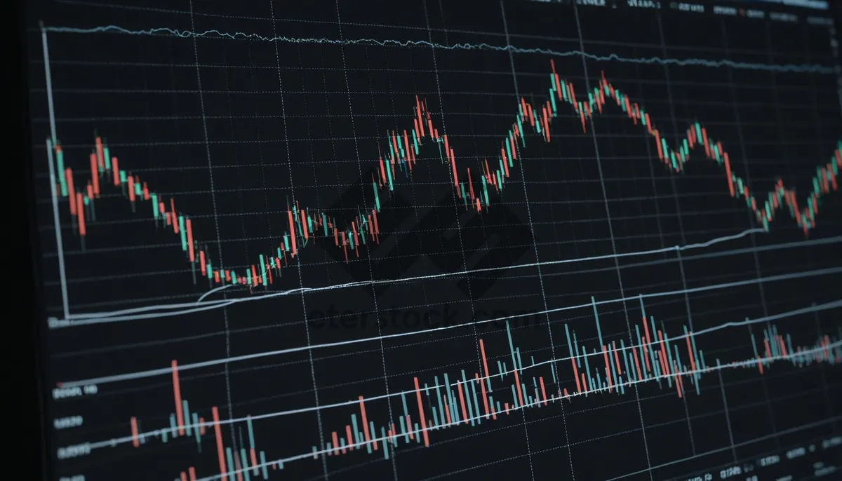 Picture of Futuristic corporate data chart on digital monitor