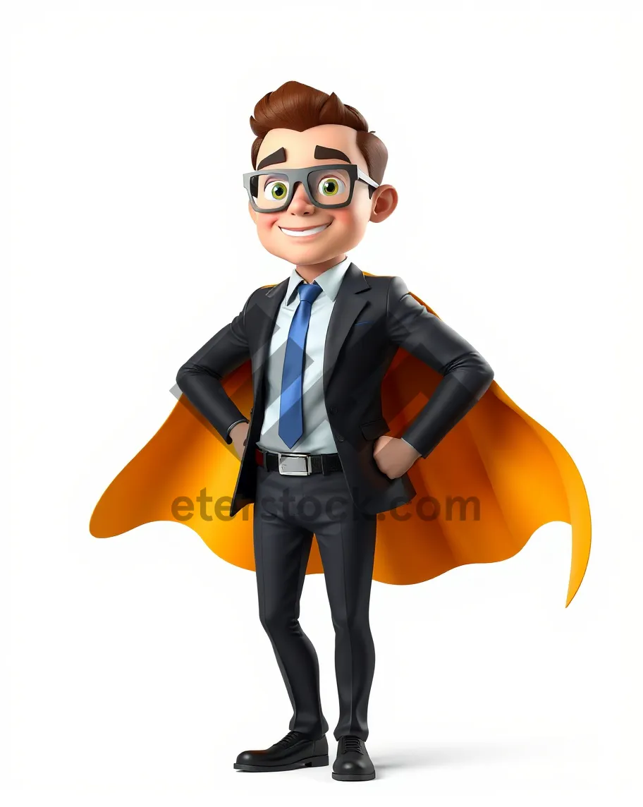 Picture of Corporate Superhero Businessman with Cape in Suit