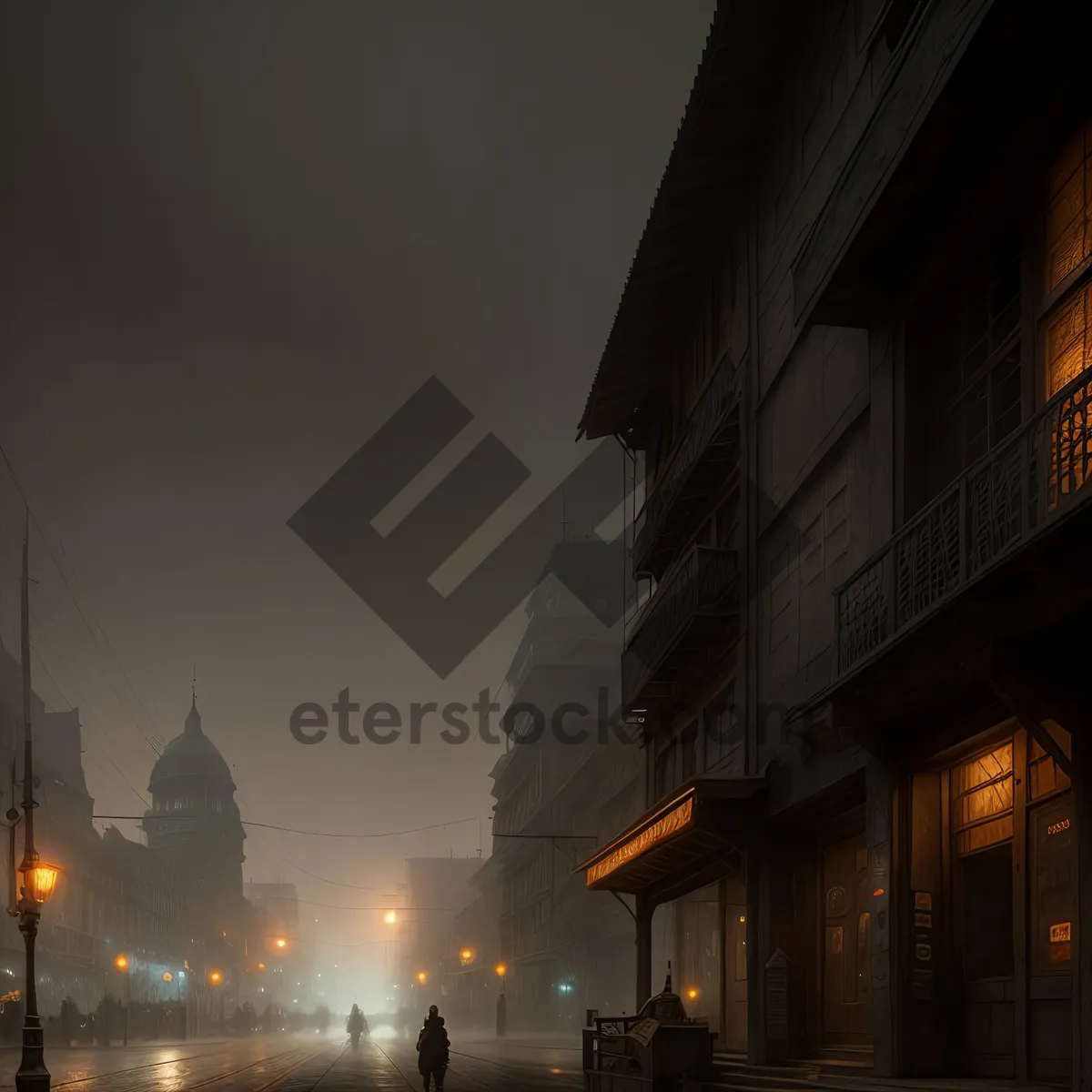 Picture of Captivating Night Cityscape with Iconic Skyscrapers