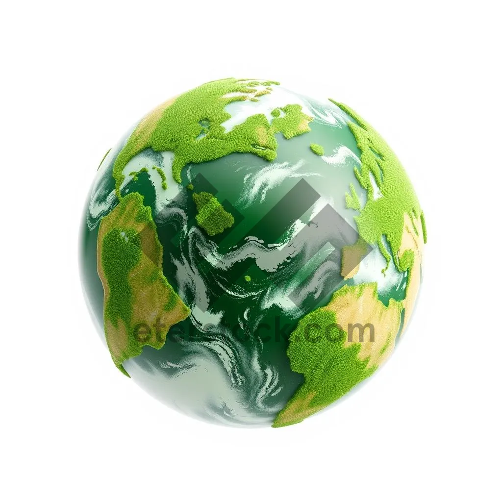 Picture of 3D Globe Icon Map Earth Sphere.