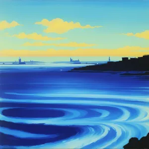 Serene Seascape: Tranquil Beach and Ocean Landscape
