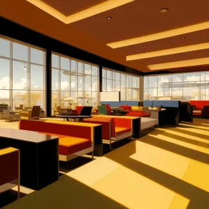 Modern Interior Library with Cozy Furniture