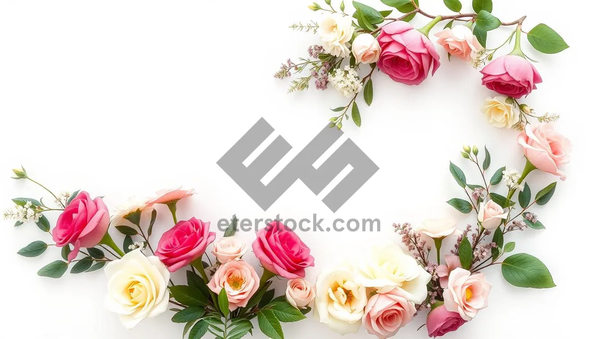 Picture of Floral Pink Rose Bouquet Wallpaper Design