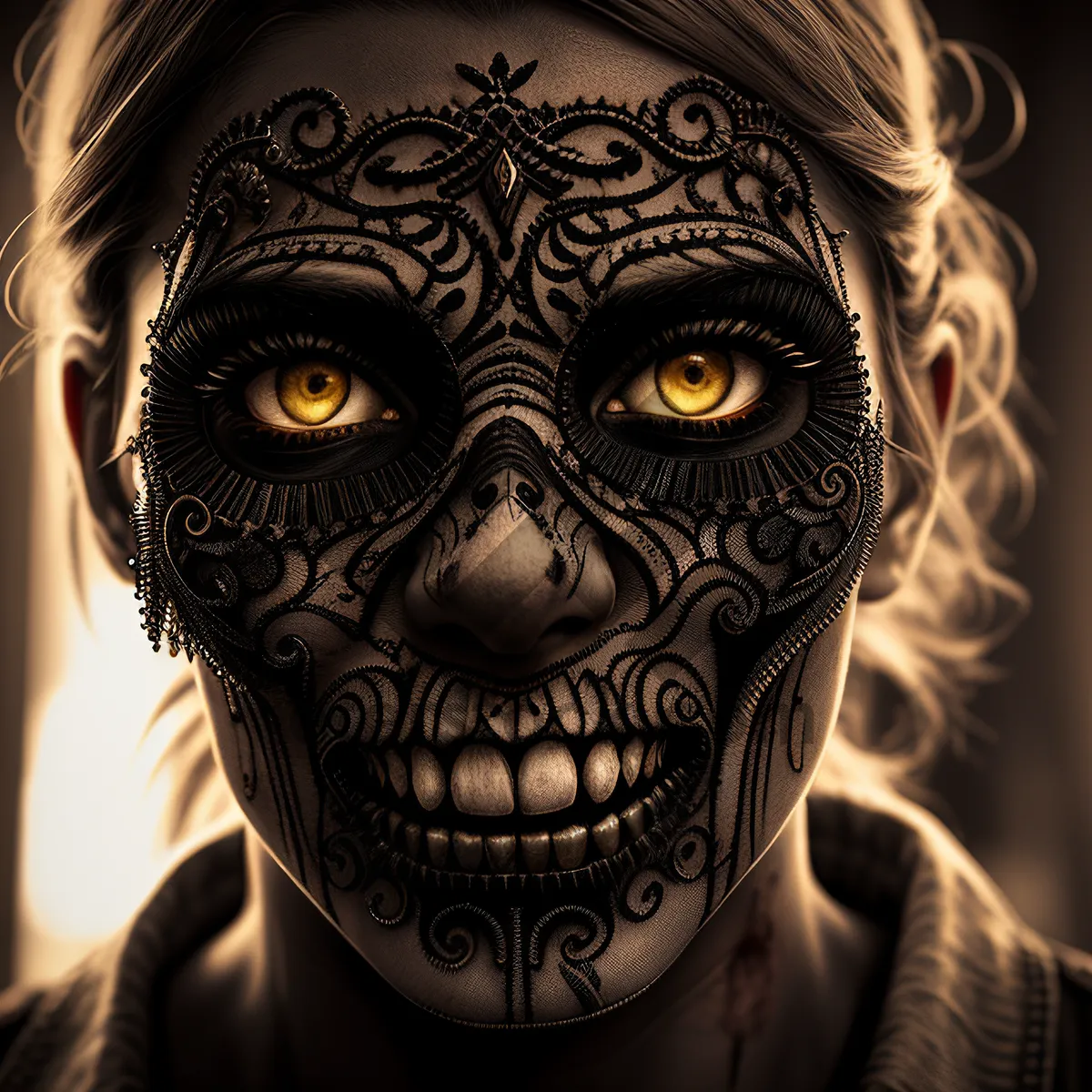 Picture of Artistic Face Mask: Sculptural Disguise and Tattooed Decoration