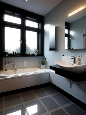 Modern Luxury Bathroom with Wooden Furniture