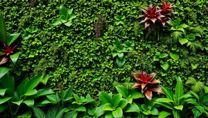 Floral Tree Leaves and Flowers in Garden