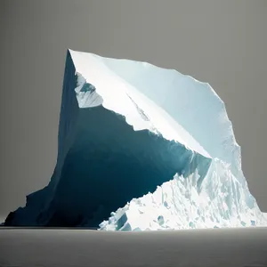 Snowy Mountain Landscape with Glacial Ice