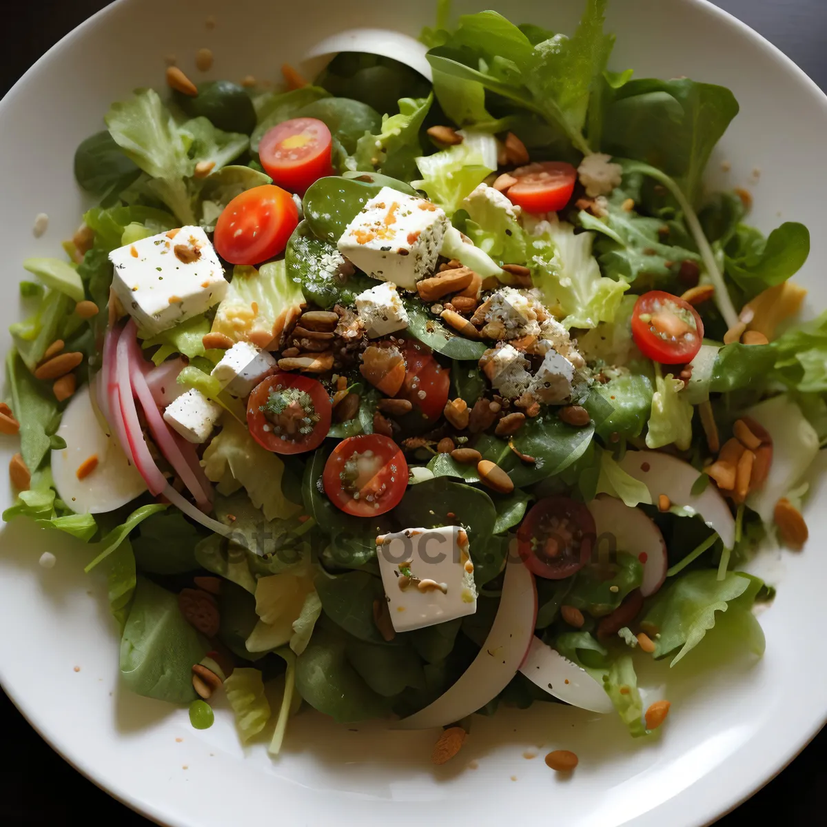 Picture of Fresh and Healthy Gourmet Salad with Vegetables and Tomato