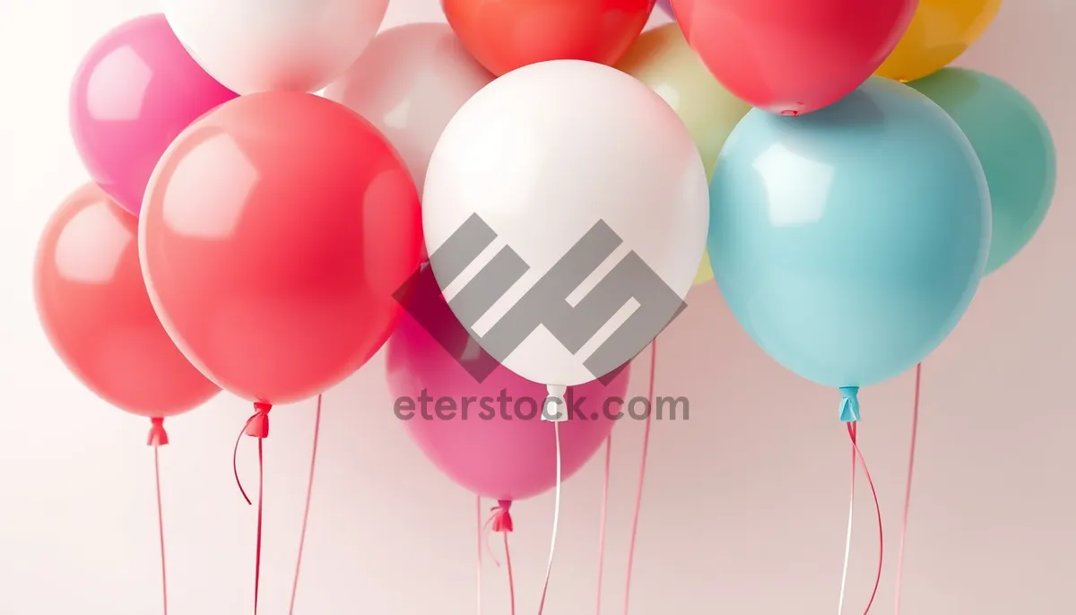 Picture of Colorful balloon party decoration for festive celebration.