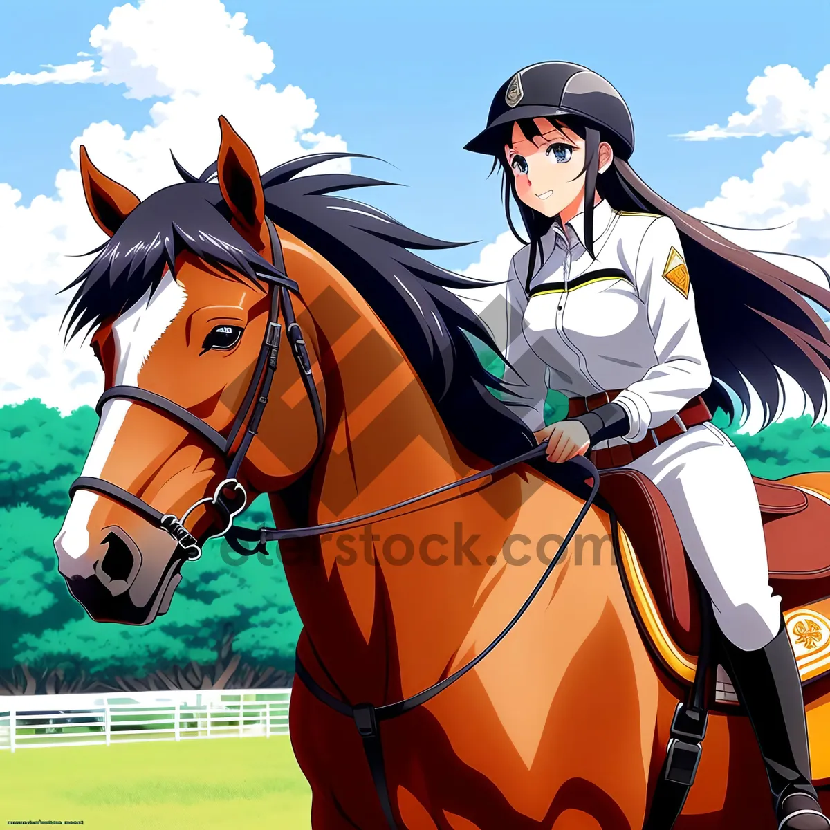 Picture of Thoroughbred Stallion in Equestrian Riding