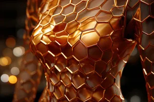 Metal honeycomb pattern design texture structure framework support.