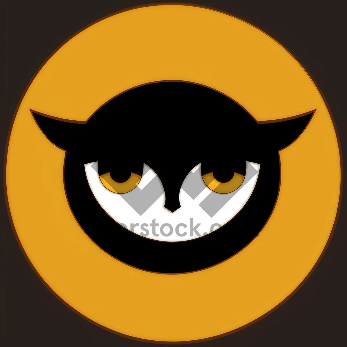 Picture of Black hazard button with facial symbol - graphic art