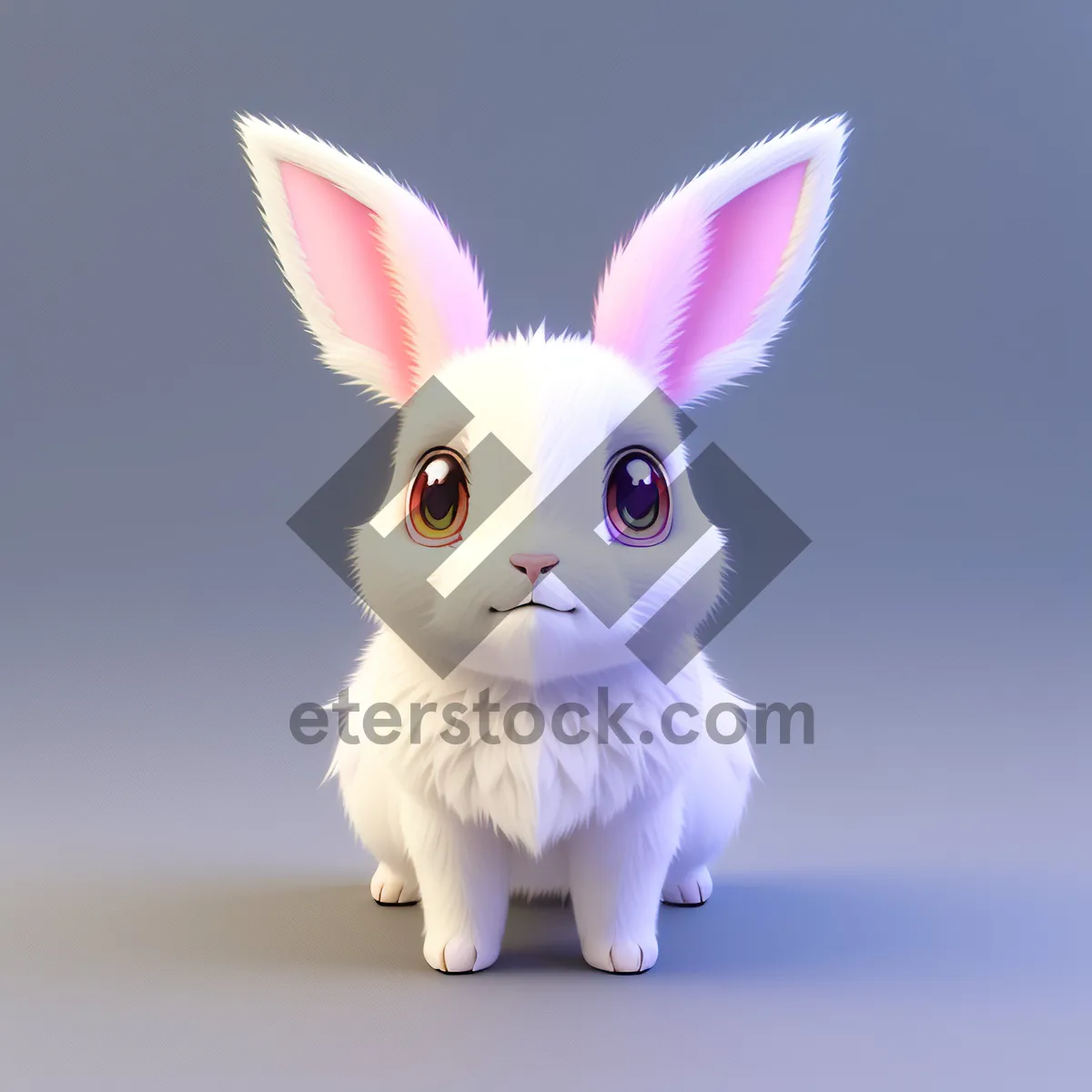 Picture of Cute Bunny with Fluffy Fur and Adorable Ears