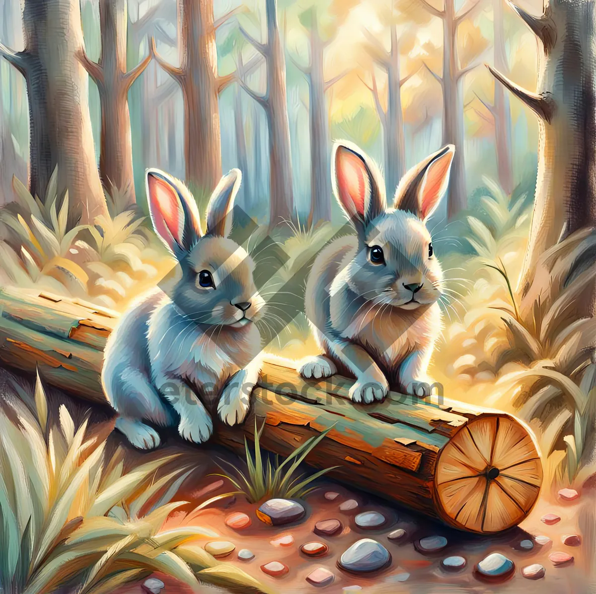 Picture of Fun Cartoon Bunny Character Drawing